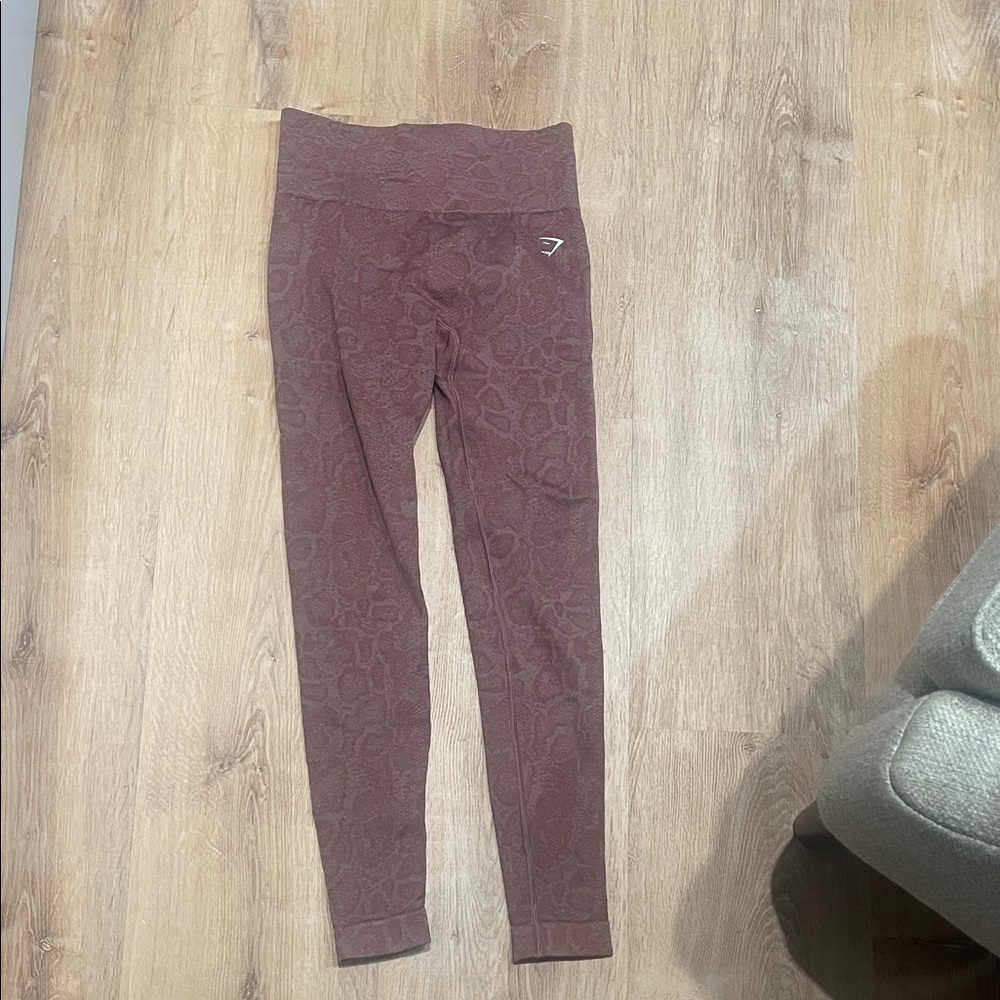 Gymshark Kids Burgundy Patterned Leggings